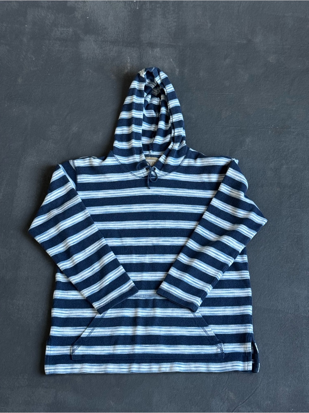 Liz Claiborne Navy and Light Blue Striped Hoodie